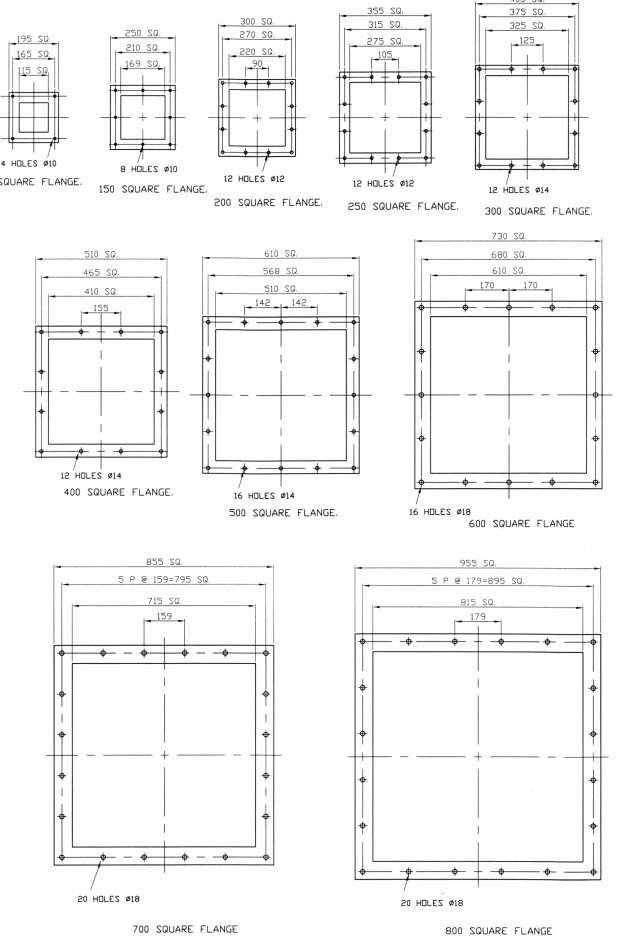 Square Flange Dimensions Square Flange Dimensions